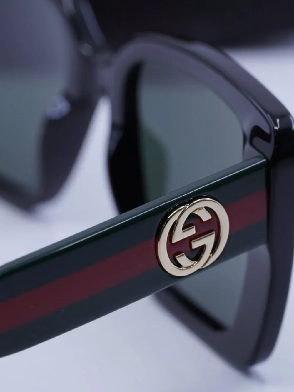 Gucci GG1861S 001 Square Sunglasses - Shiny Black / Grey